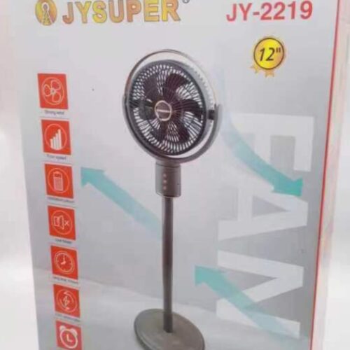 JYSuper 3-in-1 Size Adjustment Heights Rechargeable Fan 12"